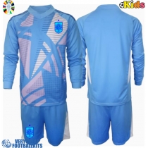 Spain Goalkeeper Replica Home Minikit Euro 2024 Long Sleeve (+ pants)